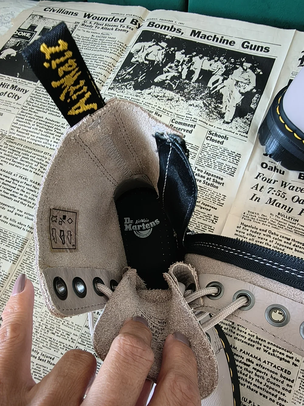 Dr. Martens Pink Platform Lace-Up Boots